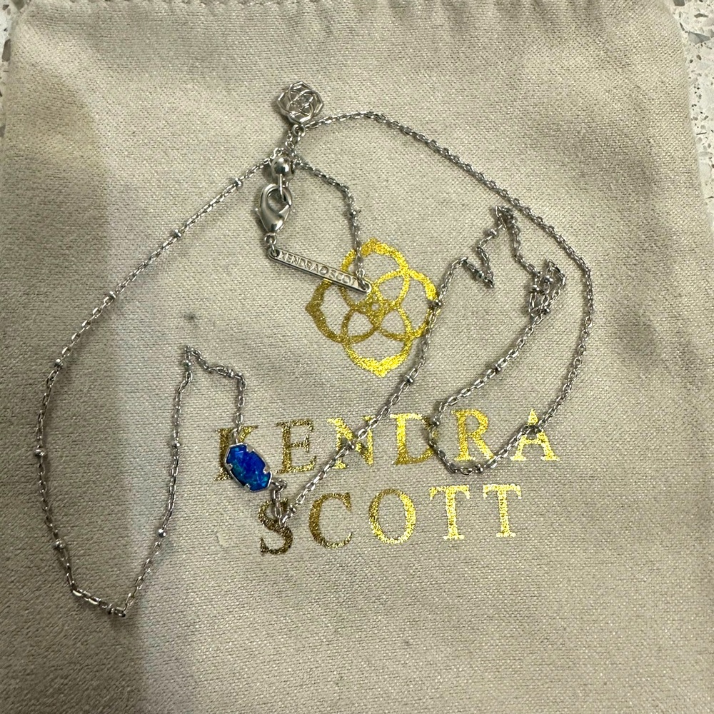 Tiny blue stone necklace